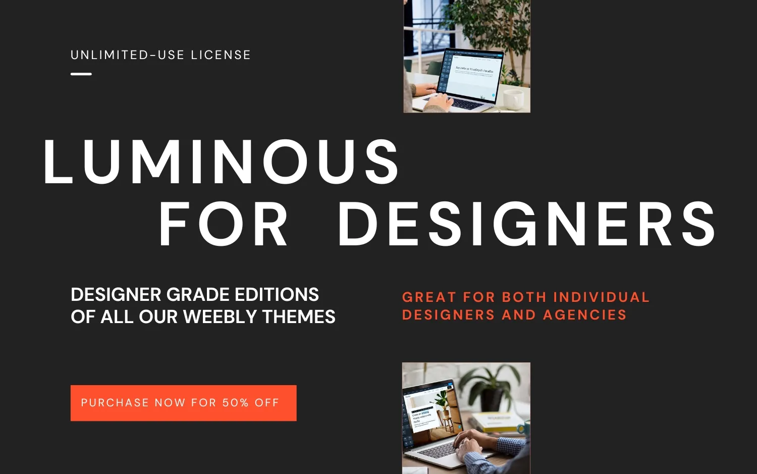 Screenshot of Luminous for Designers - Get All Weebly Themes In this bundle.