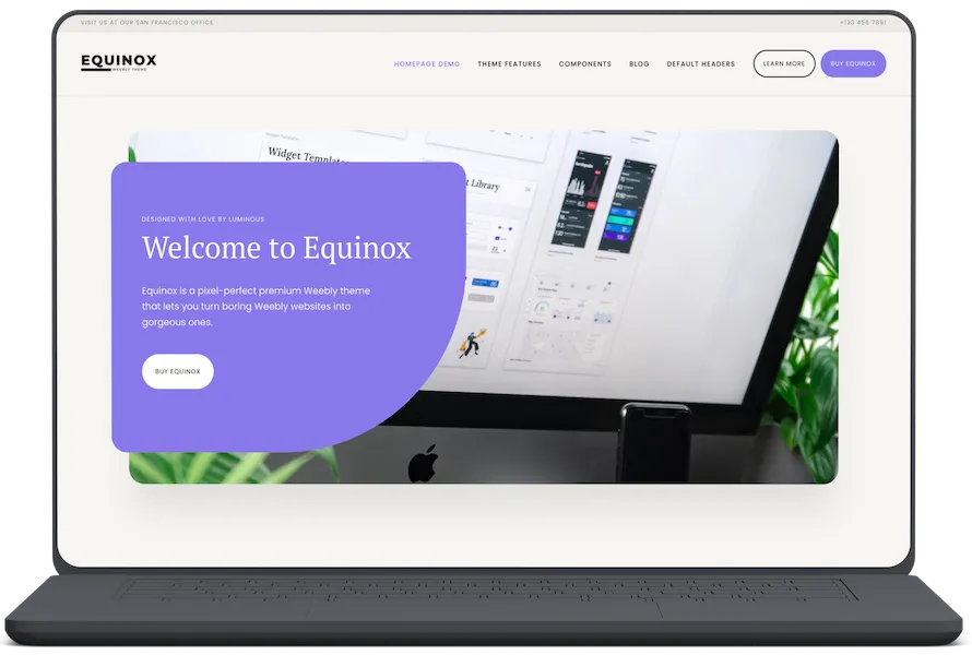 Screenshot of our Equinox Theme