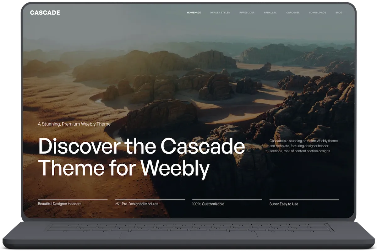 Screenshot of our Cascade theme.