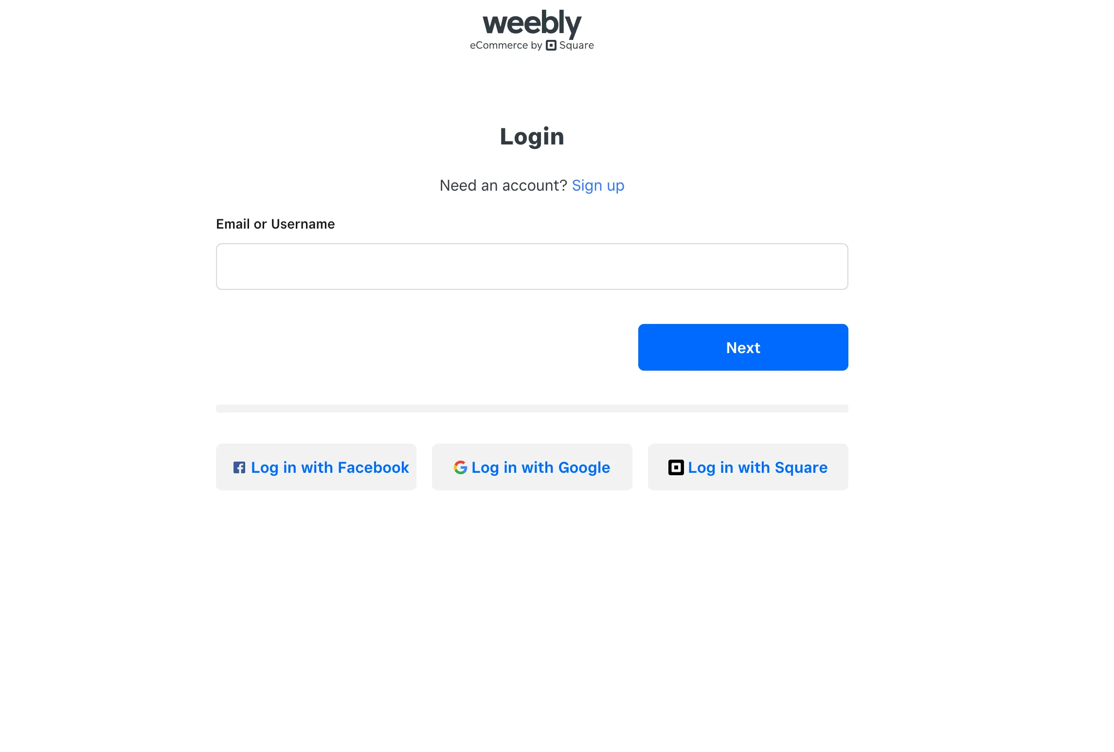 Weebly Login Page