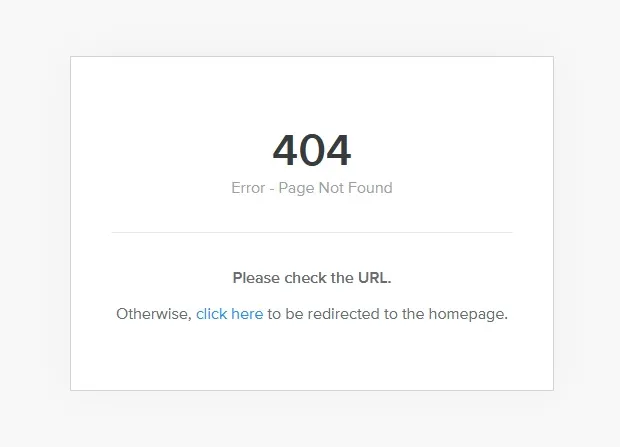 404 error message